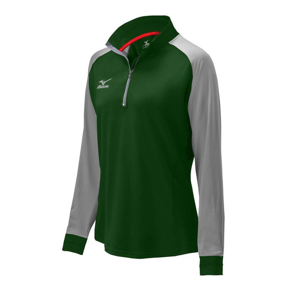 Chaqueta Mizuno Prime 1/2 Zip Mujer Verde/Gris Ofertas CSGW-94562